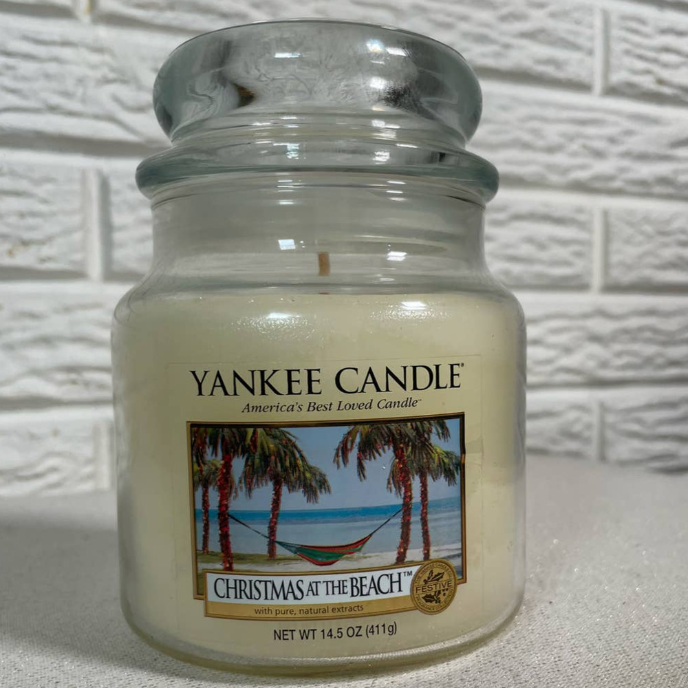 NEW Yankee Candle Christmas on the Beach 14.5oz WHITE LABEL